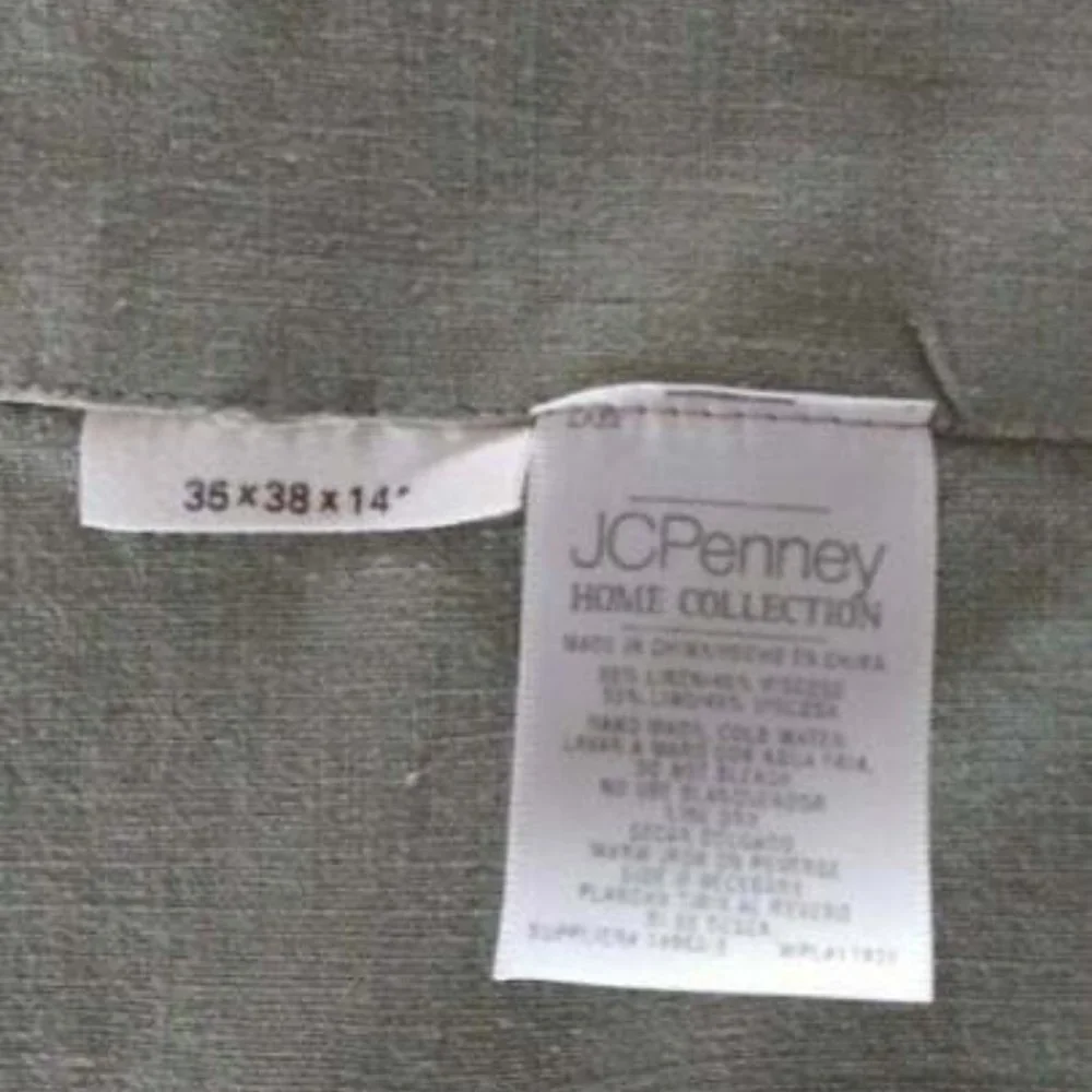 Vintage JC Penney Linen Swag Curtains with Sheer Inset 70 x 38 Sage Green - Picture 8 of 8